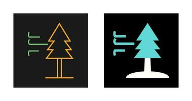 Tree with Wind Vector Icon
