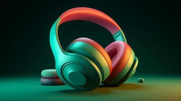 on ear headphones in trending color palette with photo