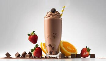 Chocolate Smoothie product shot with photo