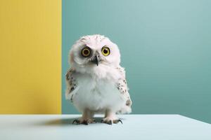 Owl. Copy space, background. . photo