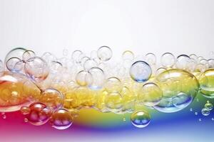 Soap rainbow bubbles background. . photo