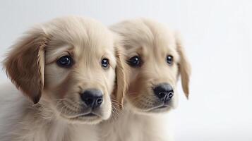 Labrador retriever puppies. Copy space. . photo