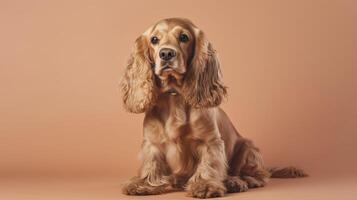 Banner with Cocker Spaniel. . photo