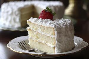 Whipped cream cake. . photo