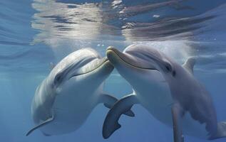 A pair of dolphins. . photo