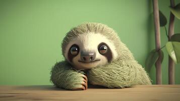 Cute little 3D sloth. . photo