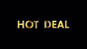 Loop of hot Deal Gold text shine light video
