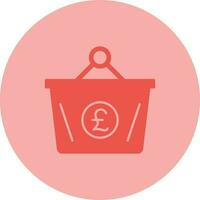 Pound Basket Glyph Icon vector