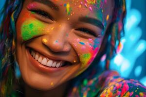 Vibrant Colors of Joyful Holi Celebration. photo