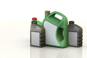 3D motor oil bottles a lubricant motor concept photo