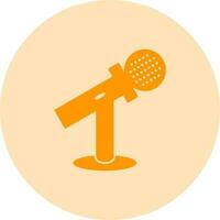 Mic on Stand Glyph Icon vector