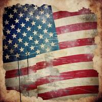 Old grunge vintage United states flag, USA grunge flag, retro flag, Grunge American flag, retro flag background, memorial day, veterans day. photo