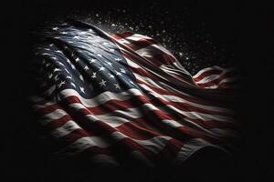 waving usa flag background with splash photo