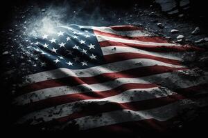 waving usa flag background with splash photo