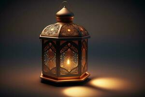 flaming lantern background for ramadan celebration generated by ai photo