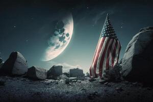 dark usa flag background photo