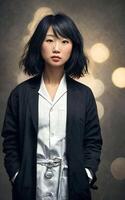 scientist researcher asian woman wearing lab coat at laboratory, photo