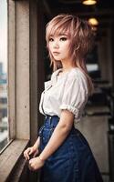 naughty young asian woman with trending fashion style , photo