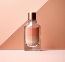 An acrylic bottle mockup with skin foundation. photo