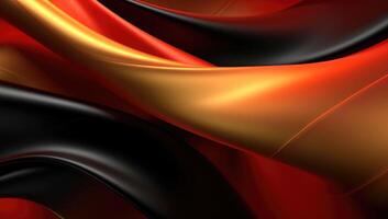 Abstract wavy glossy gold and red background. photo