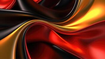 Abstract wavy glossy gold and red background. photo