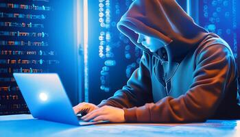 Internet crime, Hacking, and Malware concept. . photo