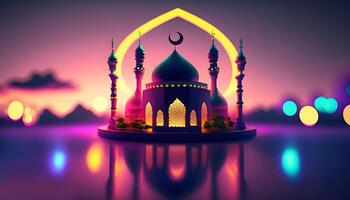 Islamic Mosque silhouette illustration . photo