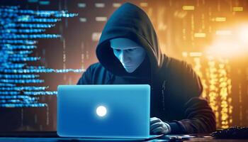 Internet crime, Hacking, and Malware concept. . photo