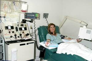 Kimberlin Brown donating stem cells for use in transplant to leukemia patient City of Hope October 2005 2005 Kathy Hutchins Hutchins Photo