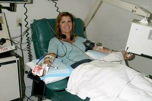 Kimberlin Brown donating stem cells for use in transplant to leukemia patient City of Hope October 2005 2005 Kathy Hutchins Hutchins Photo