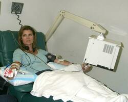 Kimberlin Brown donating stem cells for use in transplant to leukemia patient City of Hope October 2005 2005 Kathy Hutchins Hutchins Photo