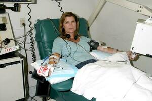 Kimberlin Brown donating stem cells for use in transplant to leukemia patient City of Hope October 2005 2005 Kathy Hutchins Hutchins Photo