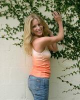 Lauralee Bell Modeling the Jeans with a lift On Sunset Boutique Los Angeles CA June 6 2005 2005 Kathy Hutchins Hutchins Photo