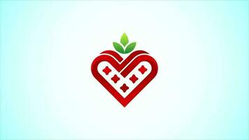 Erdbeere Logo Design Vorlage. Erdbeere Logo Video Animation