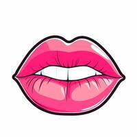 A cartoon of a mouth with pink lips photo