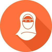 mujer con icono de vector de niqab