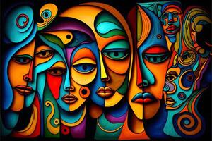 Abstract human oil paintings for wall decor modern art women modern art gallery colorful design art photo