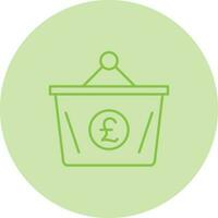 Pound Basket Line Icon vector