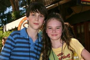 Sterling Beaumon  Madeline Carroll The Simpsons Ride Grand Opening Universal Studios Theme Park Los Angeles CA May 17 2008 2008 Kathy Hutchins Hutchins Photo