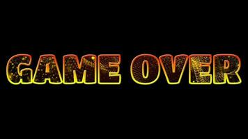 Text GAME OVER 3d digital technology animated on black background video