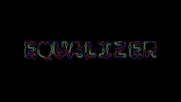 Sound wave pattern of 3d abstract multicolored light particles on black background. Sound spectrum dance, sound wave animation video