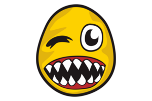 Halloween Smile and Wink Emoticon Cartoon With Transparent Background png