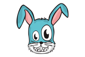 Halloween fou lapin émoticône dessin animé avec transparent Contexte png