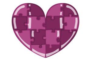 lila Valentinstag Liebe Puzzle mit transparent Hintergrund png