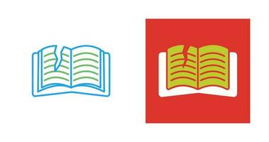 Teared Book Vector Icon