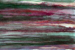 Striped dark pink -green watercolor background texture photo