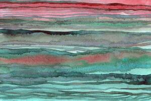 Striped Red-green watercolor background texture photo
