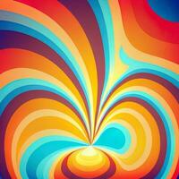 Abstract retro groovy blur blue-orange background photo