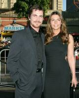 Christian Bale and Wife Premiere of Batman Begins Graumans Chinese Theater Los Angeles CA June 6 2005 photo