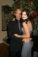 EXCLUSIVE James Achor  Heather Tom at Heather Toms Annual Christmas Party at their home in Glendale CA on December 13 2008 2008 Kathy Hutchins Hutchins Photo EXCLUSIVE